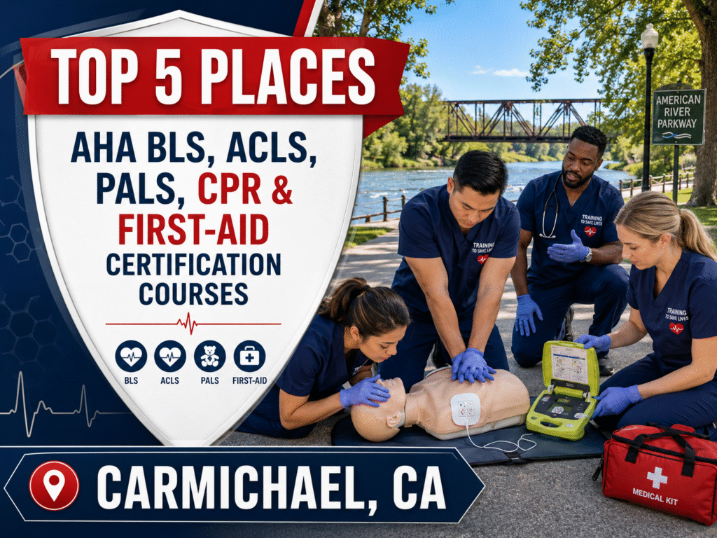 Top 5 Places To Find American Heart Association BLS, ACLS, PALS, CPR, and First-aid Certification Courses in Carmichael, CA