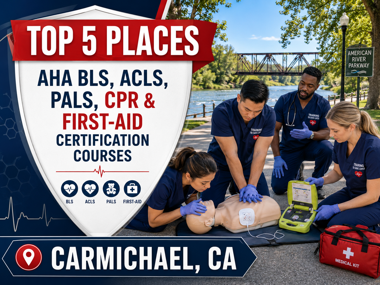 Top 5 Places To Find American Heart Association BLS, ACLS, PALS, CPR, and First-aid Certification Courses in Carmichael, CA
